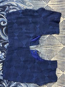 navy blue saree with blouse