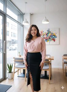 Cute Pink Crop Cardigan top