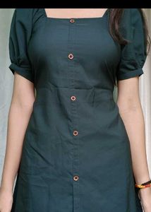 Cute Green Button-Down Dress