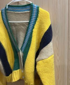 Korean Colorful Striped Knit Cardigan