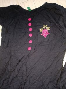 Beautiful Black Gown Middle Cutt Kurta With Plazo