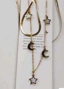 Gold Tone Pearl Layered Necklace Anti Tarnish