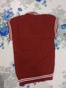 Maroon Striped Polo T-Shirt