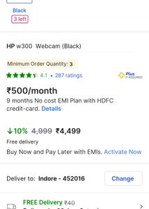 Hp W300 New 6month Old Web Cam