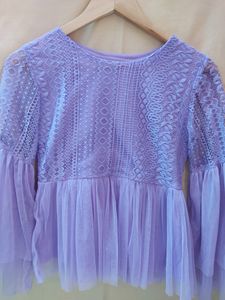 lavender cute net top for women