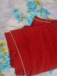 Elegant Red Embroidered Kurta With Dupatta