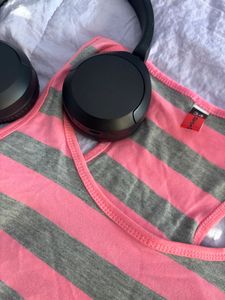 Striped Pink &amp; Grey Top