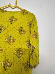 Yellow Embellished Kurta