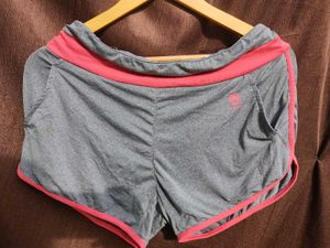 Gray &amp; Pink Sporty Shorts