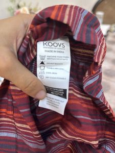 Striped Ethnic Botton Down Skirt With Tags