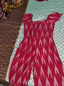 Stylish Red &amp; White Jumpsuit