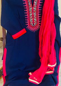 Linen Kurta With Dupatta