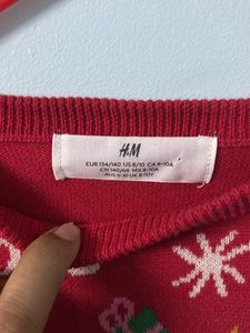 H&amp;M Unisex Kids Christmas Print Sweater 8-10yr