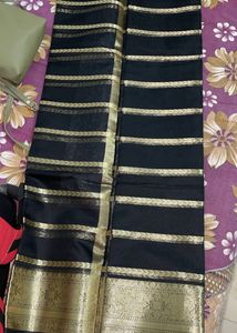 Organza Black Saree