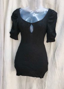 24221. Black Knit Mini Dress