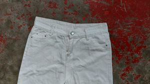 White Straight Wide Cut