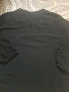 Black Blouse with Embellished Detail