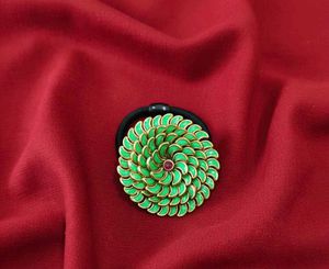 Green Floral Hair Tie