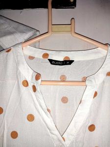 Polka Dot Ruffle Sleeve Tunic