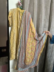 Yellow Embroidered Plazzo Kameez