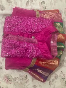 Pink Embellished Salwar Kameez With Dupatta