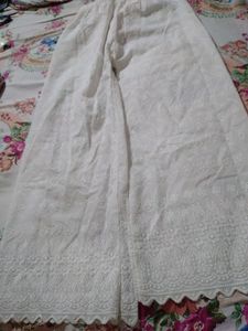 White Chikankari Plazo