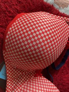 Red &amp; White Checkered Bra 32 B Lightly Padded