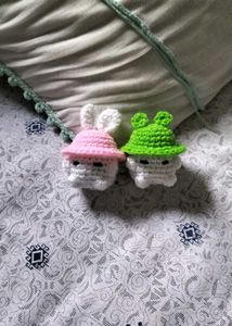 Bunny And Frog Mushroom Keychain (Couples)