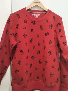 Red Floral Print Sweater