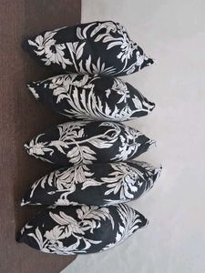 Black &amp; White Floral Throw Pillows