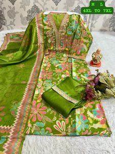 Kurti With Pant And Dupatta Set