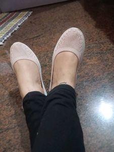 Cream Colour Casual Shoes For Women