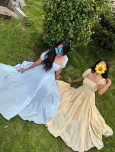 Gingham Yellow Maxi Dress