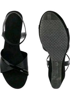 Black Wedge Heel Sandals