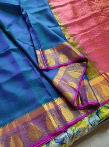 Elegant Blue &amp; Pink Saree