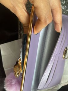 Chic Purple Studded Wallet with Charm