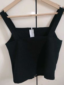 Black Tank Top with White Stripe