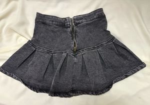 Acid Wash Denim Mini Skirt