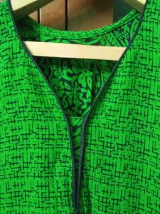 Dark Green Printed Kurta Top Size:S
