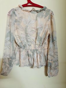 New Floral Printed Wrap Top