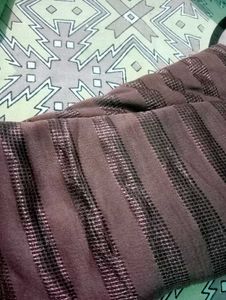 Brown Striped Sari