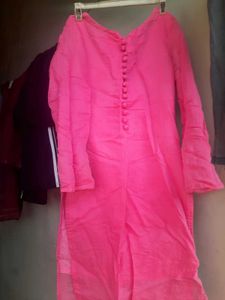 Baby pink kurti for women