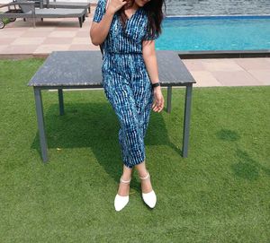 Blue Tie-Dye Jumpsuit