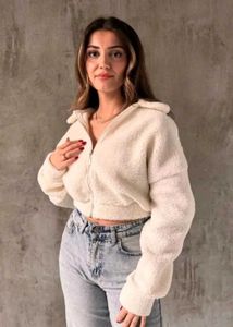 Fuzzy Ivory Cropped Jacket