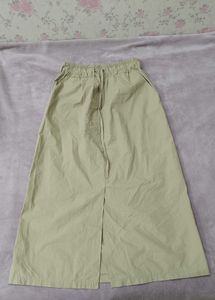olive green a line skirt