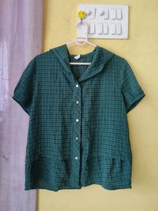 Green Plaid Top (Color Is Light In Real)