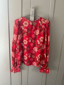 Zara Floral Ruffle Blouse