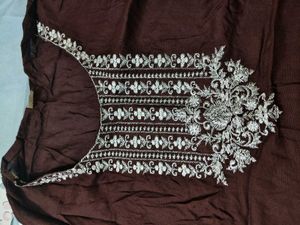 Embroidered Brown Kurti