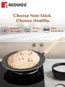 Bergner Earth Black Non Stick 26cm Concave Tawa