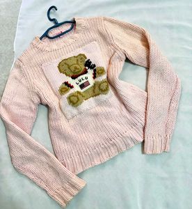 🎁Buy1 Get1 Free Pink Bear Graphic Sweater (